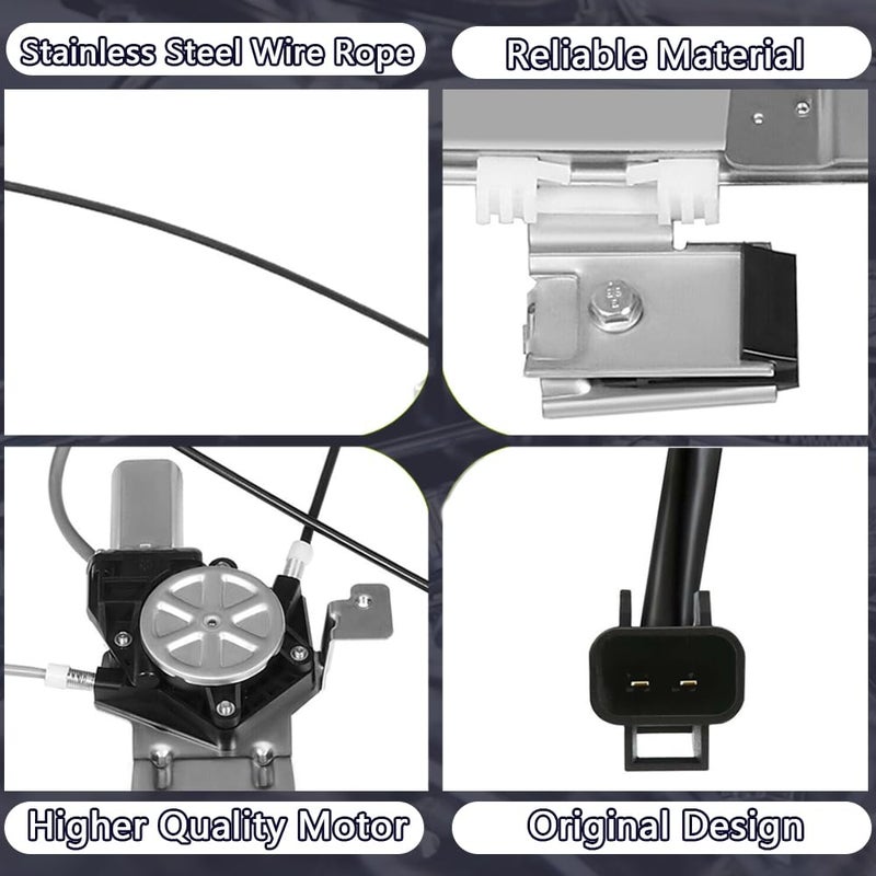 FFFauto 741-644 Front Driver Side Power Window Regulator with Motor Compatible with 2000-2006 GMC Yukon XL Sierra,Chevrolet Tahoe Silverado Avalanche,Cadiliac Escalade,OEM: 11A16,52100,20945138 - Image 3